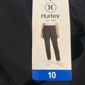 Hurley women’s tech pants black  size 10, 12 NWT